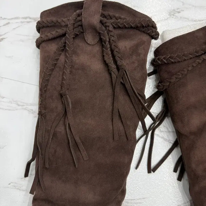 [BUNJANG] Suede Long Boots Brown 245 / 스웨이드 롱 부츠 브라운  245