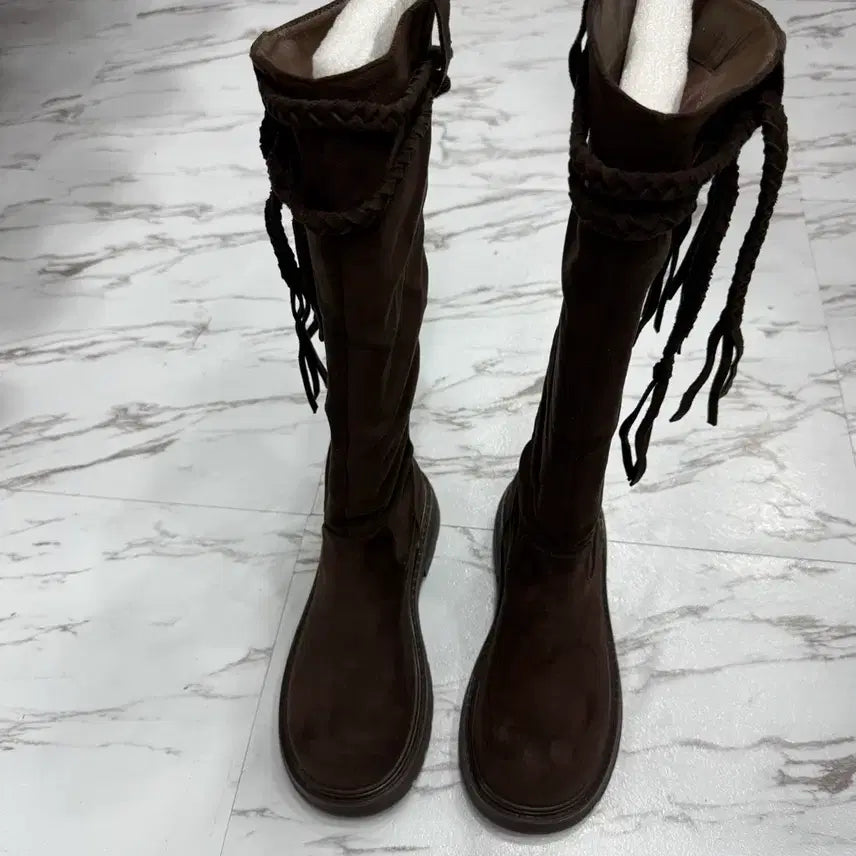 [BUNJANG] Suede Long Boots Brown 245 / 스웨이드 롱 부츠 브라운  245