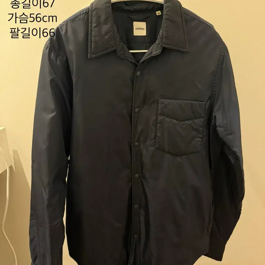 [BUNJANG] ASPESI Navy Shirt Padding M / ASPESI 아스페시 네이비  셔츠 패딩 M