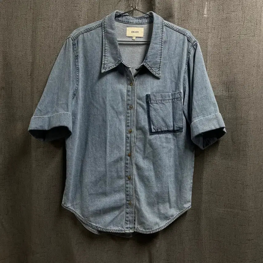 [BUNJANG] EN OR Half Denim Loose Fit Shirt / [EN OR] 엔오르 하프 데님 루즈핏 청셔츠-FREE