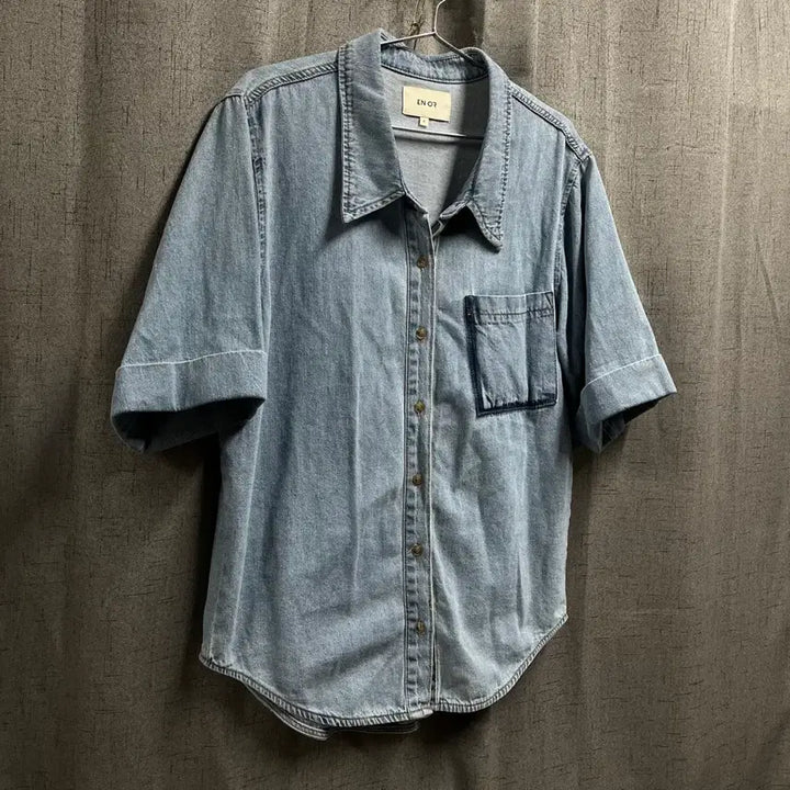 [BUNJANG] EN OR Half Denim Loose Fit Shirt / [EN OR] 엔오르 하프 데님 루즈핏 청셔츠-FREE