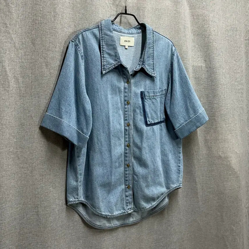[BUNJANG] EN OR Half Denim Loose Fit Shirt / [EN OR] 엔오르 하프 데님 루즈핏 청셔츠-FREE