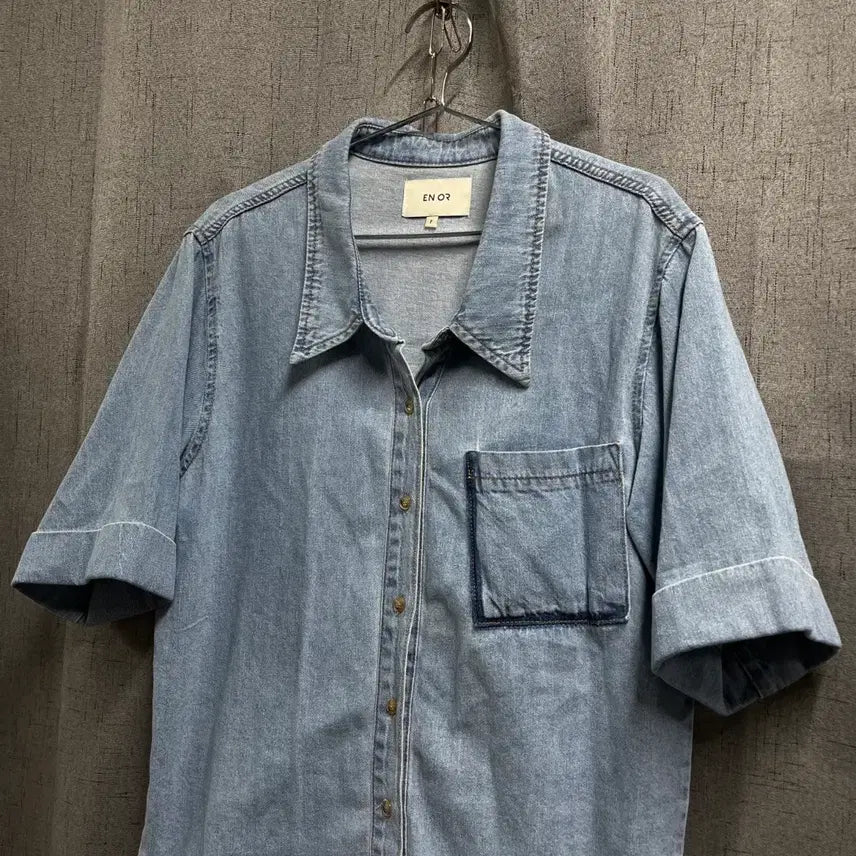 [BUNJANG] EN OR Half Denim Loose Fit Shirt / [EN OR] 엔오르 하프 데님 루즈핏 청셔츠-FREE