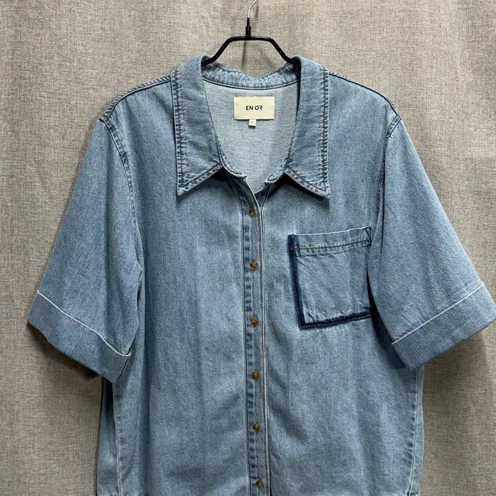 [BUNJANG] EN OR Half Denim Loose Fit Shirt / [EN OR] 엔오르 하프 데님 루즈핏 청셔츠-FREE