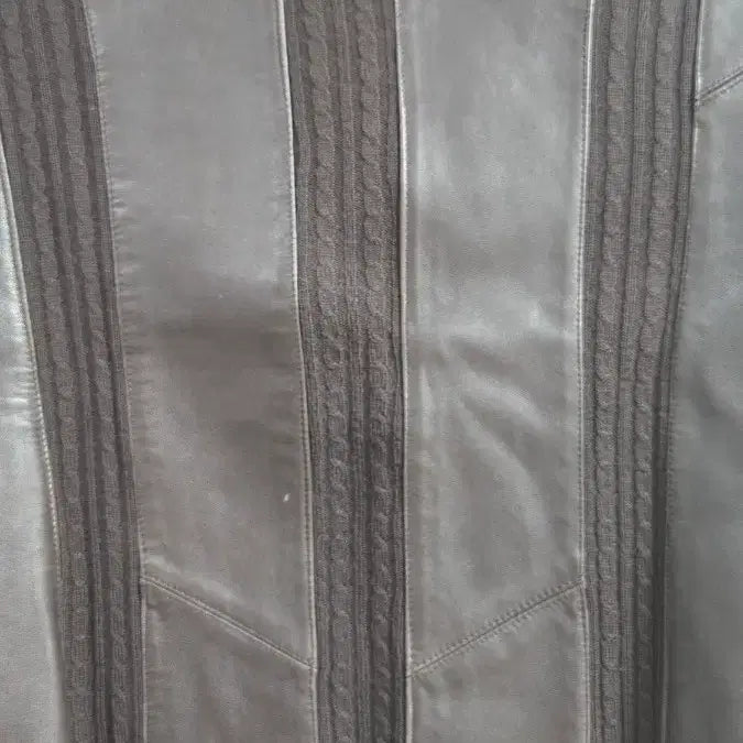 [BUNJANG] Brown Leather Trim Top / 가피 양가죽 트리밍 브라운 상의