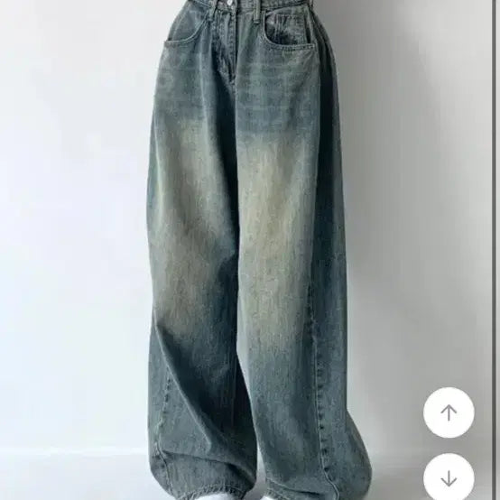 [SOLD OUT] 급처) 에이블리 빈티지 워싱 와이드 데님 팬츠