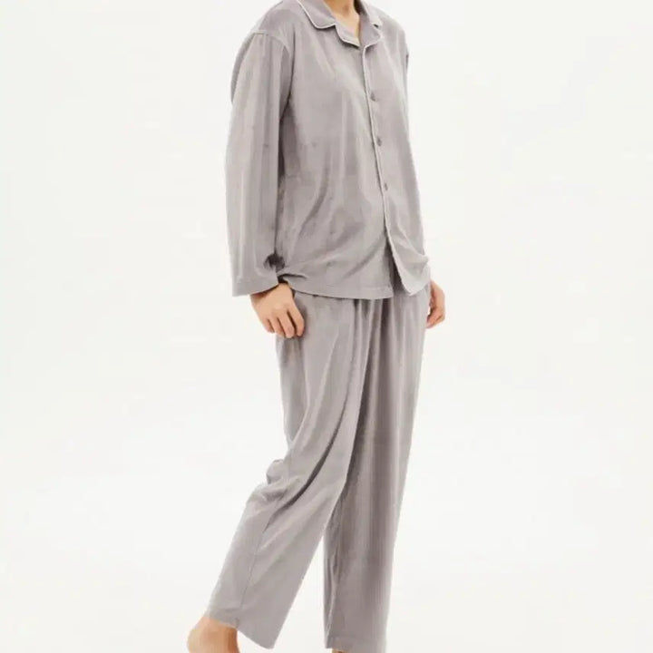 [BUNJANG] Topten Velour Lounge Set Gray / [새상품] L) 탑텐 벨로아 라운지웨어 잠옷 셋업 그레이