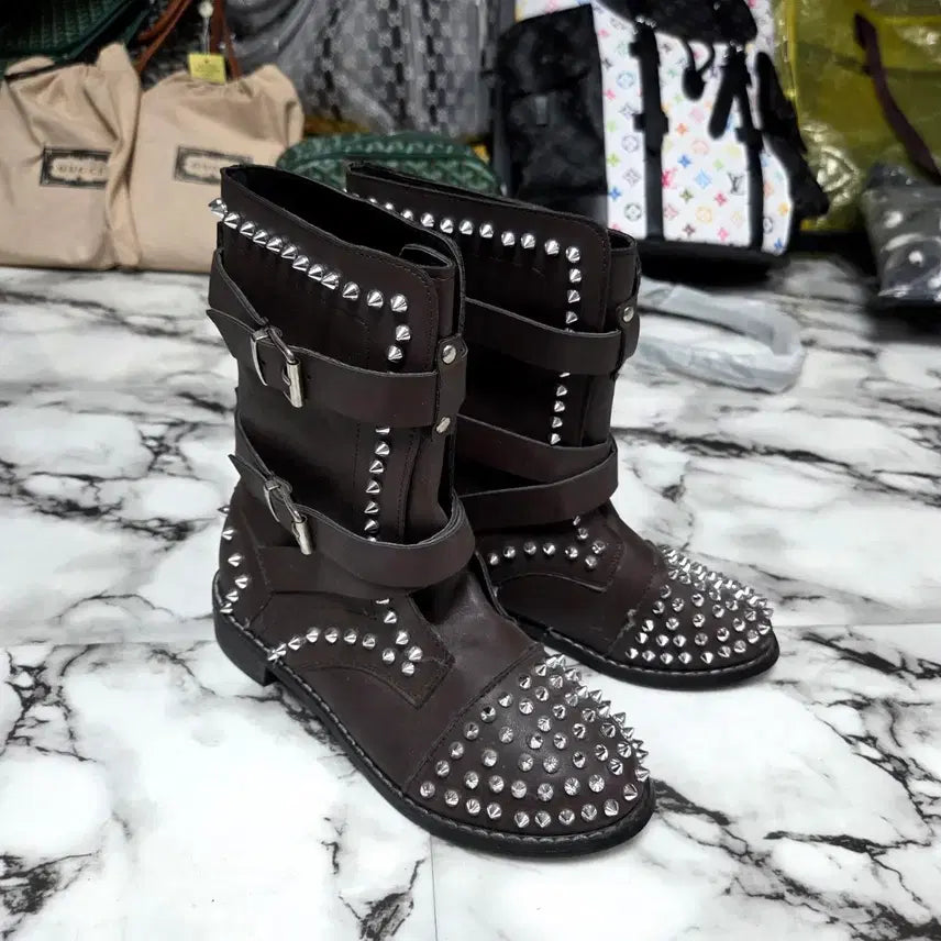 [BUNJANG] Y2K Studded Brown Short Boots / y2k스터드 브라운 숏 부츠 y2k워커(3월초까지판매)