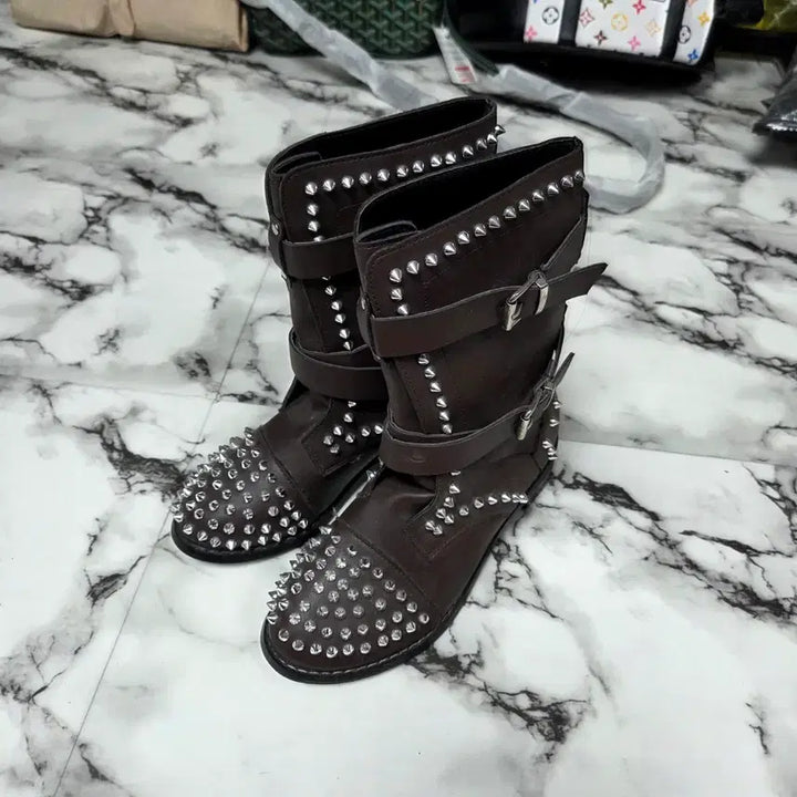 [BUNJANG] Y2K Studded Brown Short Boots / y2k스터드 브라운 숏 부츠 y2k워커(3월초까지판매)