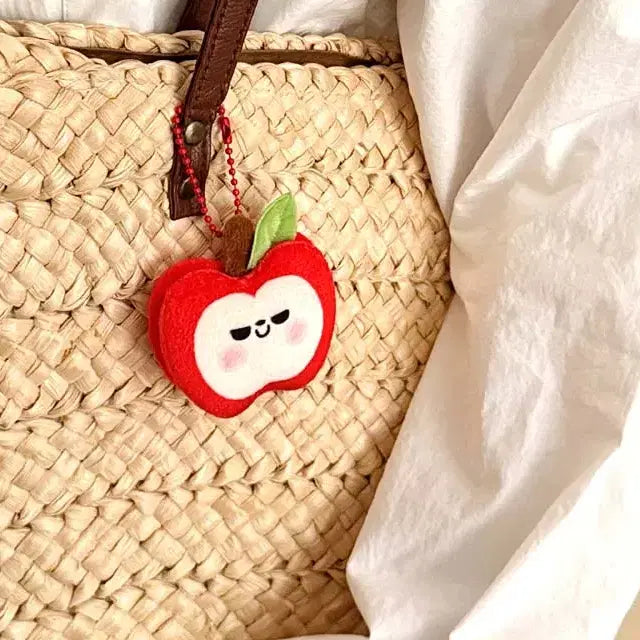 [BUNJANG] Vegetable Fruit Emoji Keyring / 야채 과일 표정 인형키링 / 사과 파인애플 당근 고추 백참 가방고리