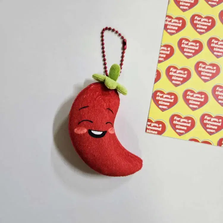 [BUNJANG] Vegetable Fruit Emoji Keyring / 야채 과일 표정 인형키링 / 사과 파인애플 당근 고추 백참 가방고리