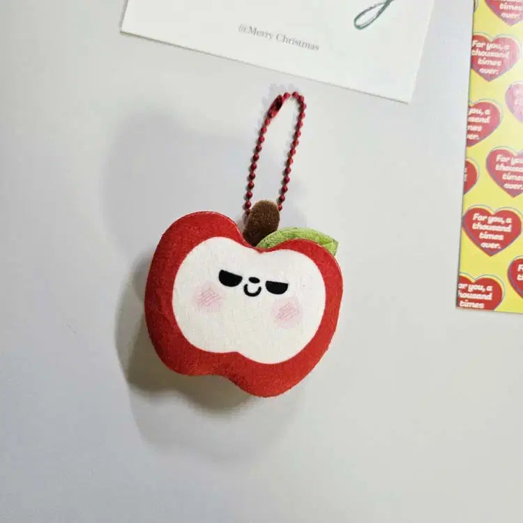 [BUNJANG] Vegetable Fruit Emoji Keyring / 야채 과일 표정 인형키링 / 사과 파인애플 당근 고추 백참 가방고리