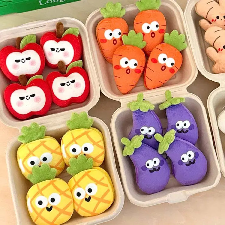 [BUNJANG] Vegetable Fruit Emoji Keyring / 야채 과일 표정 인형키링 / 사과 파인애플 당근 고추 백참 가방고리