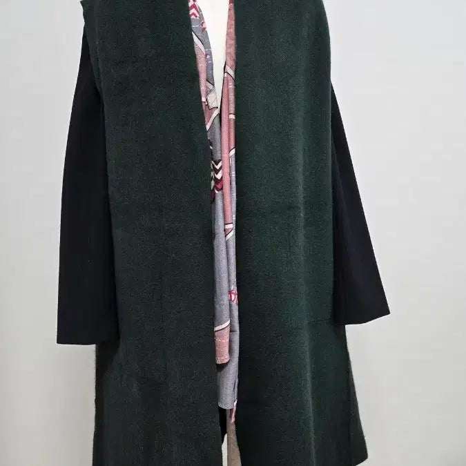 [BUNJANG] N Dark Green Long Vest Cardigan / Alexis N 제시뉴욕 다크 그린 롱 조끼 가디건