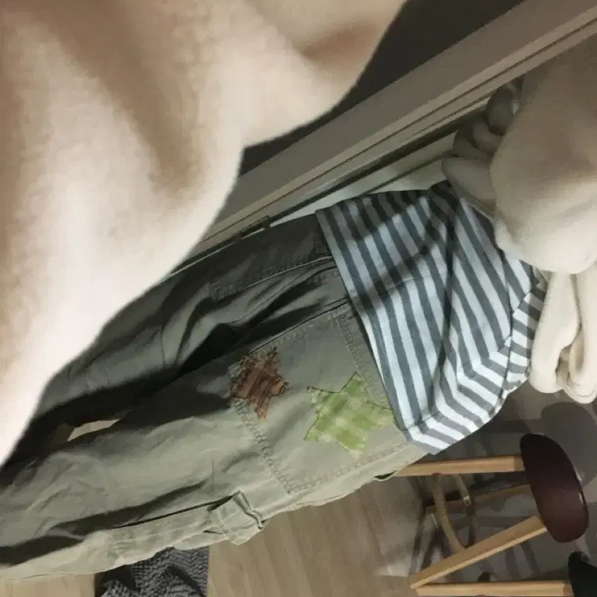 [BUNJANG] Vintage Star Patch Cargo Wide Pants / 빈티지 별 패치 카고 와이드 팬츠