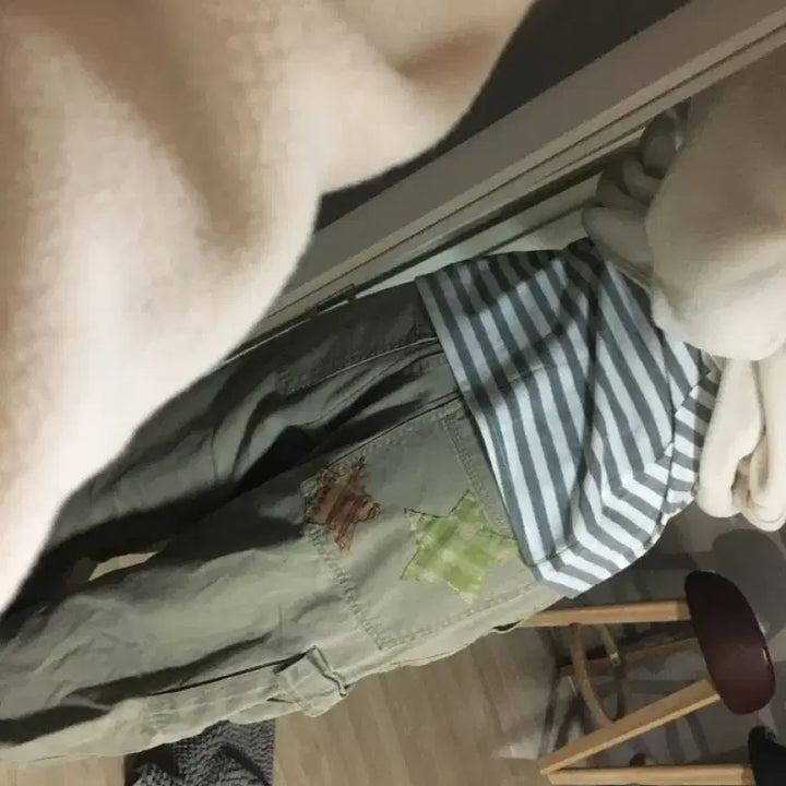 [BUNJANG] Vintage Star Patch Cargo Wide Pants / 빈티지 별 패치 카고 와이드 팬츠