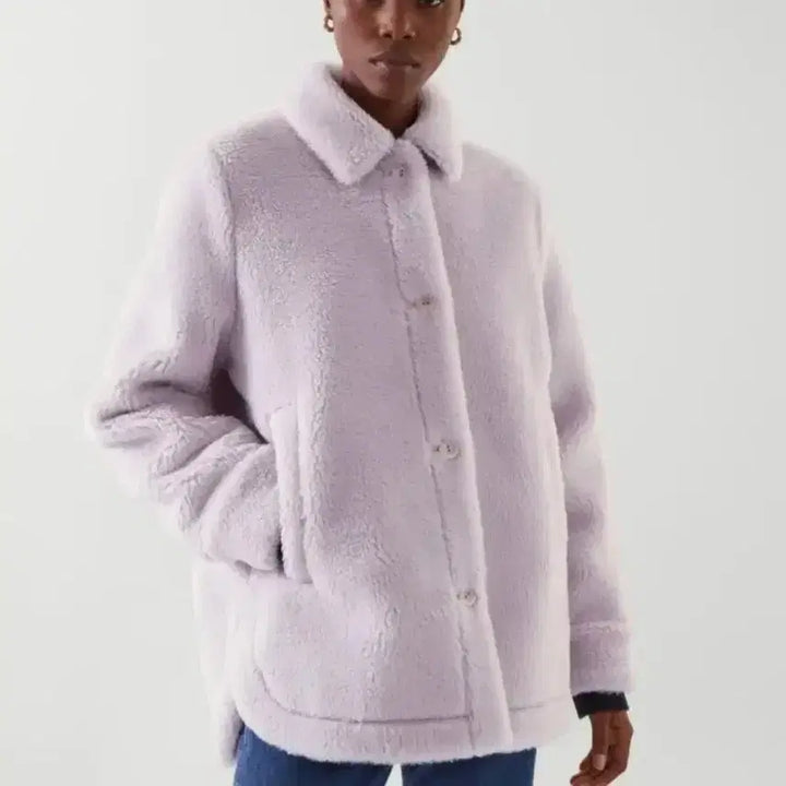 [BUNJANG] COS Teddy Jacket M Lavender / COS 코스 테디 자켓 M 라벤더 연보라색 (새제품 상태)