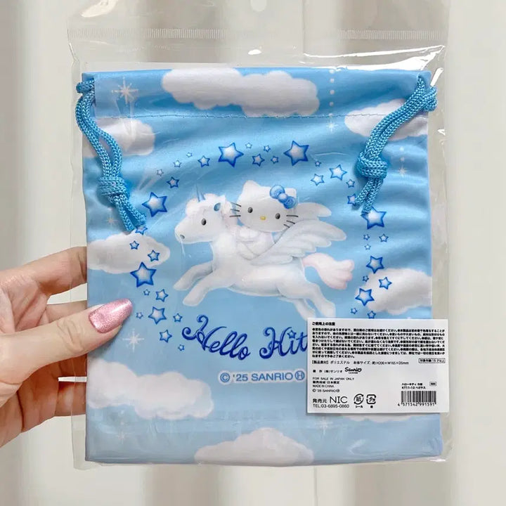 [BUNJANG] Sanrio Hello Kitty Unicorn Pouch / 일본수입 산리오헬로키티파우치 블루헬로키티유니콘 조리개파우치