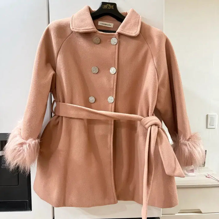 [BUNJANG] Pink Point Fur Coat / 5/26까지 핑크 포인트퍼 코트