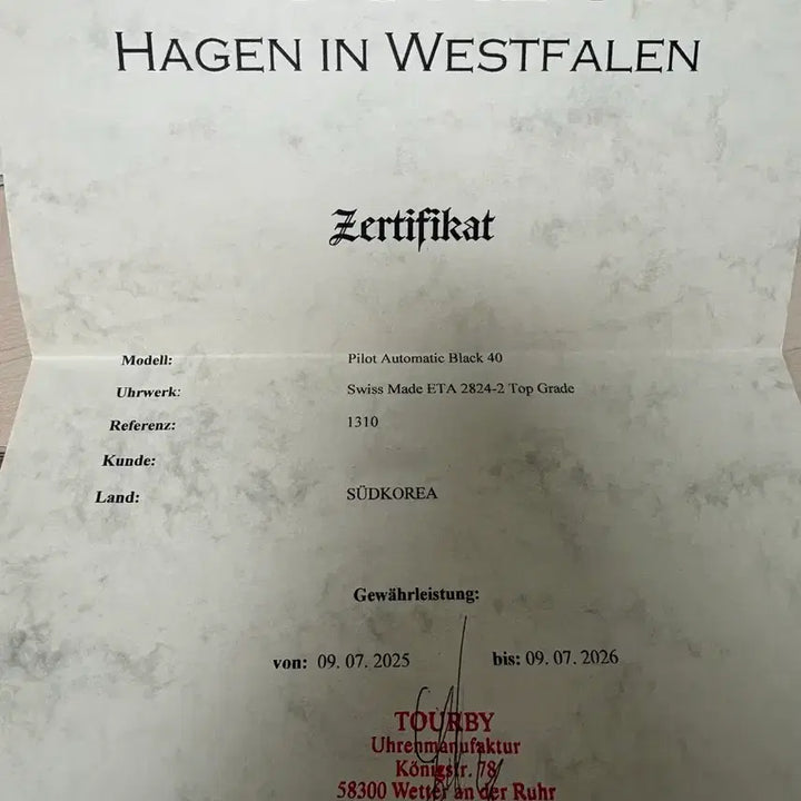 [BUNJANG] Tourby Pilot Automatic 40mm Watch / Tourby 파일럿 워치 40