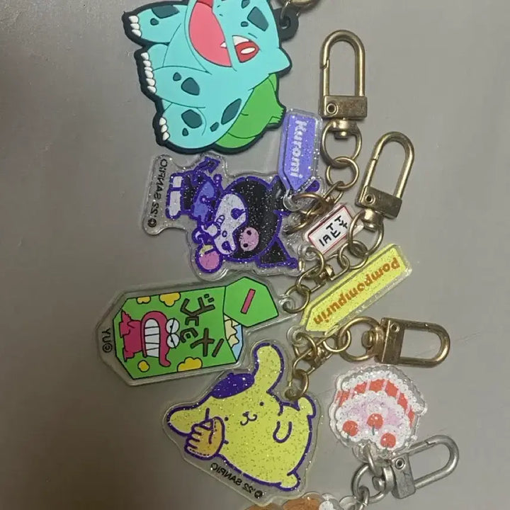 [BUNJANG] Sanrio Characters Keyring Bundle Set / 쿠로미 폼폼푸린 초코비 이상해씨 키링 일괄 판매