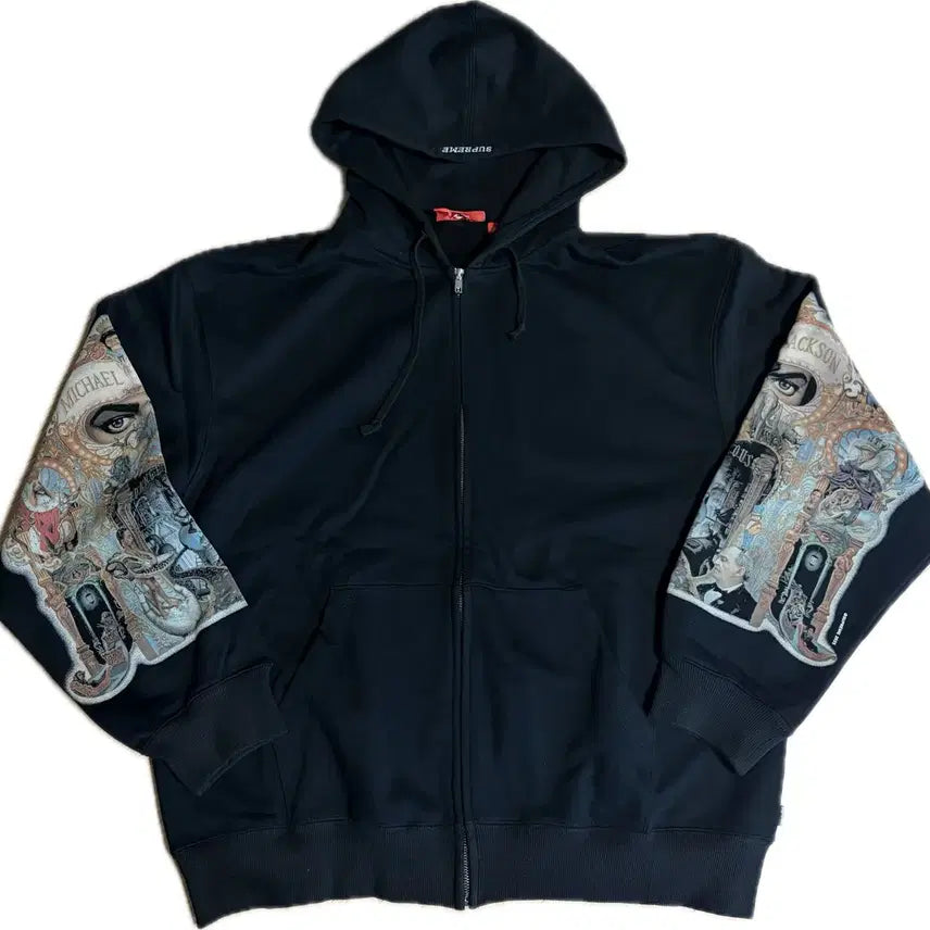 [SOLD OUT] [XL] 슈프림 x 마이클 잭슨 데인저러스 집업 후드 스웨트셔츠 블랙