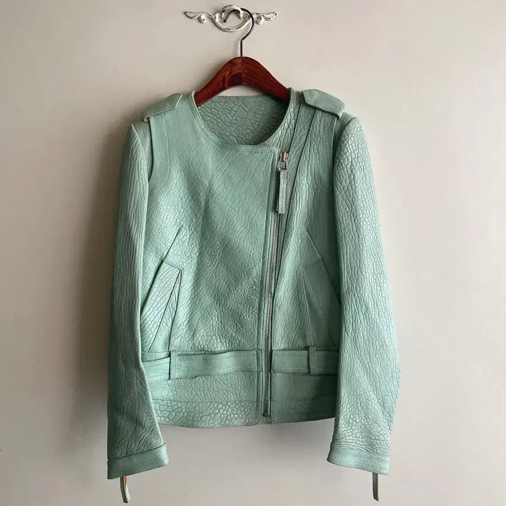 [BUNJANG] O!ZOCON Belted Leather Jacket / 오즈세컨 벨티드 집업 양가죽 자켓