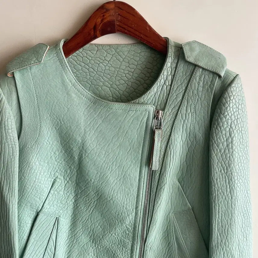 [BUNJANG] O!ZOCON Belted Leather Jacket / 오즈세컨 벨티드 집업 양가죽 자켓