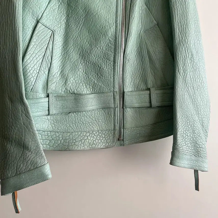 [BUNJANG] O!ZOCON Belted Leather Jacket / 오즈세컨 벨티드 집업 양가죽 자켓