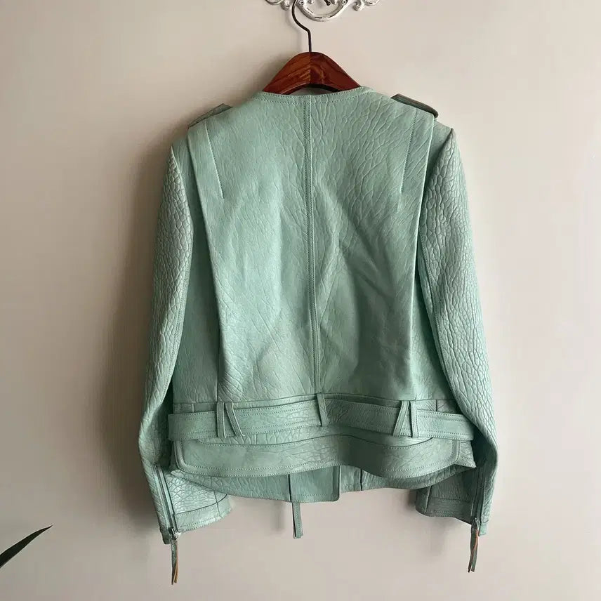 [BUNJANG] O!ZOCON Belted Leather Jacket / 오즈세컨 벨티드 집업 양가죽 자켓