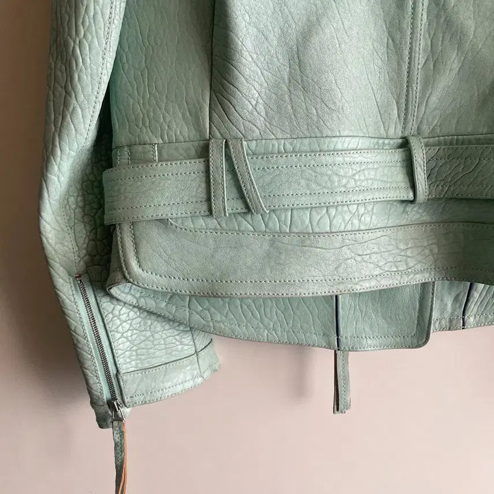 [BUNJANG] O!ZOCON Belted Leather Jacket / 오즈세컨 벨티드 집업 양가죽 자켓