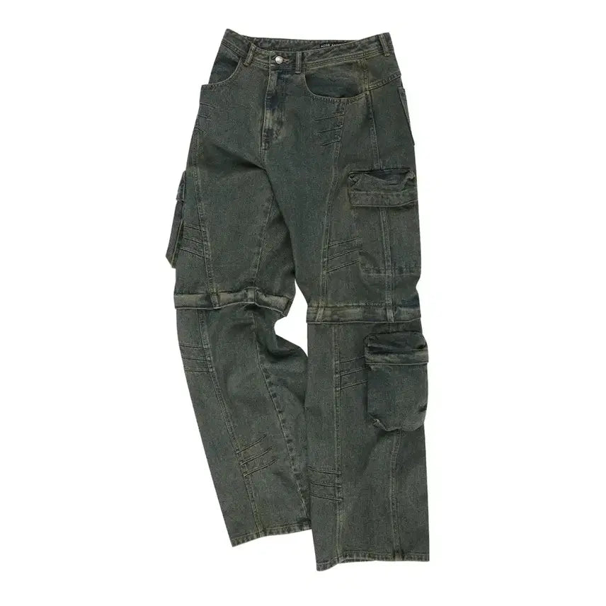 [BUNJANG] Andersson Bell Coated Wide Leg Jeans Army Green / [30] 앤더슨벨 카고 코티드 와이드 레그 진 아미 그린