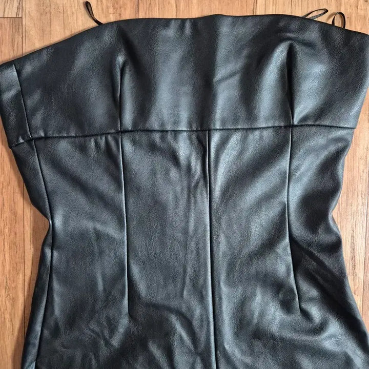 [BUNJANG] ZARA Black Leather Tube Top Jumpsuit / ZARA 자라 블랙 가죽 튜브탑 점프수트 M 새상품