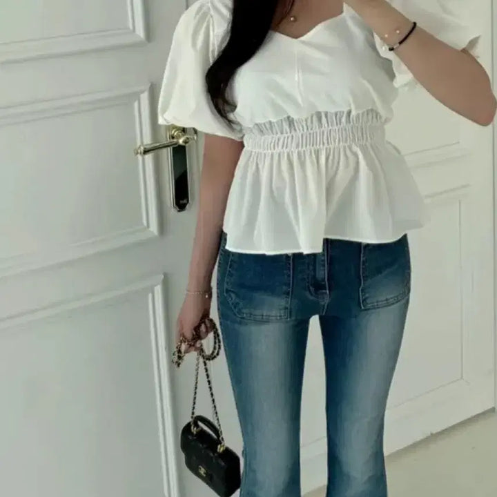 [BUNJANG] Denim Bootcut Hip Pad Jeans / 데님 부츠컷 골반패드 청바지