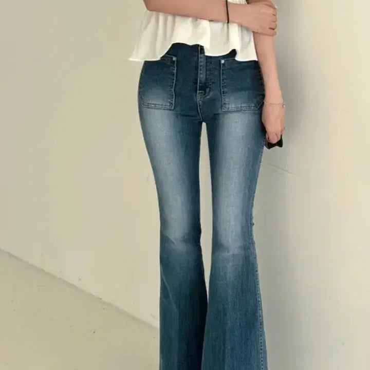 [BUNJANG] Denim Bootcut Hip Pad Jeans / 데님 부츠컷 골반패드 청바지