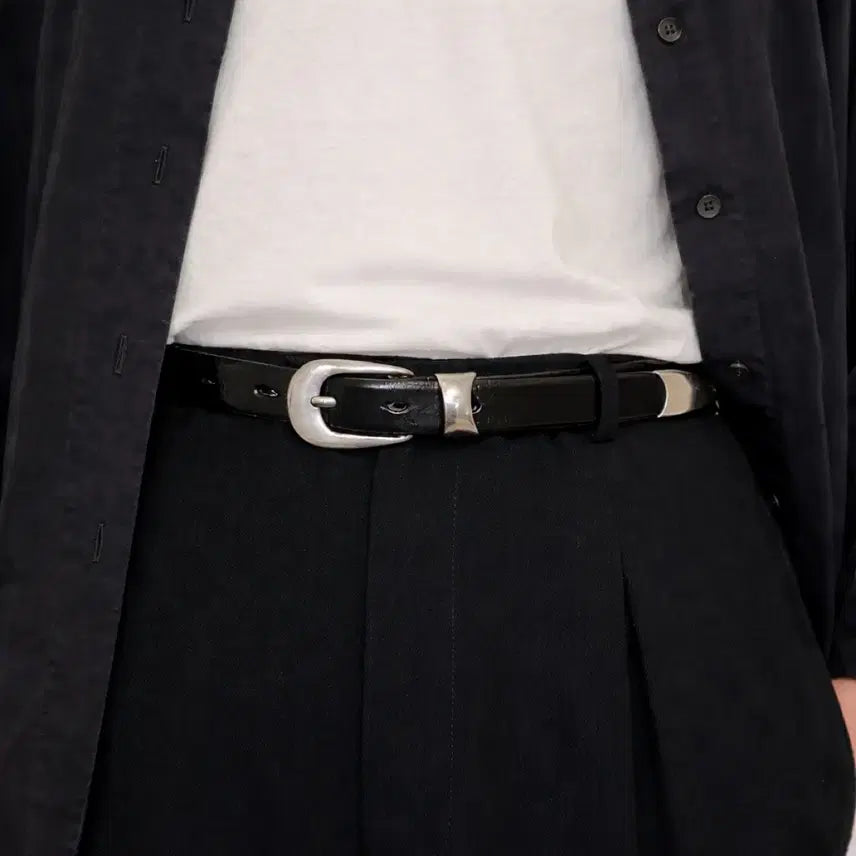 [BUNJANG] Vintage Slim Leather Belt / (2차재입고) 빈티지 2cm 소가죽벨트 프리미엄 풀그레인가죽