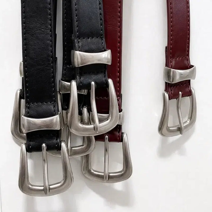 [BUNJANG] Vintage Slim Leather Belt / (2차재입고) 빈티지 2cm 소가죽벨트 프리미엄 풀그레인가죽