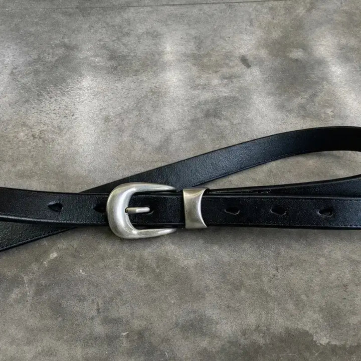 [BUNJANG] Vintage Slim Leather Belt / (2차재입고) 빈티지 2cm 소가죽벨트 프리미엄 풀그레인가죽