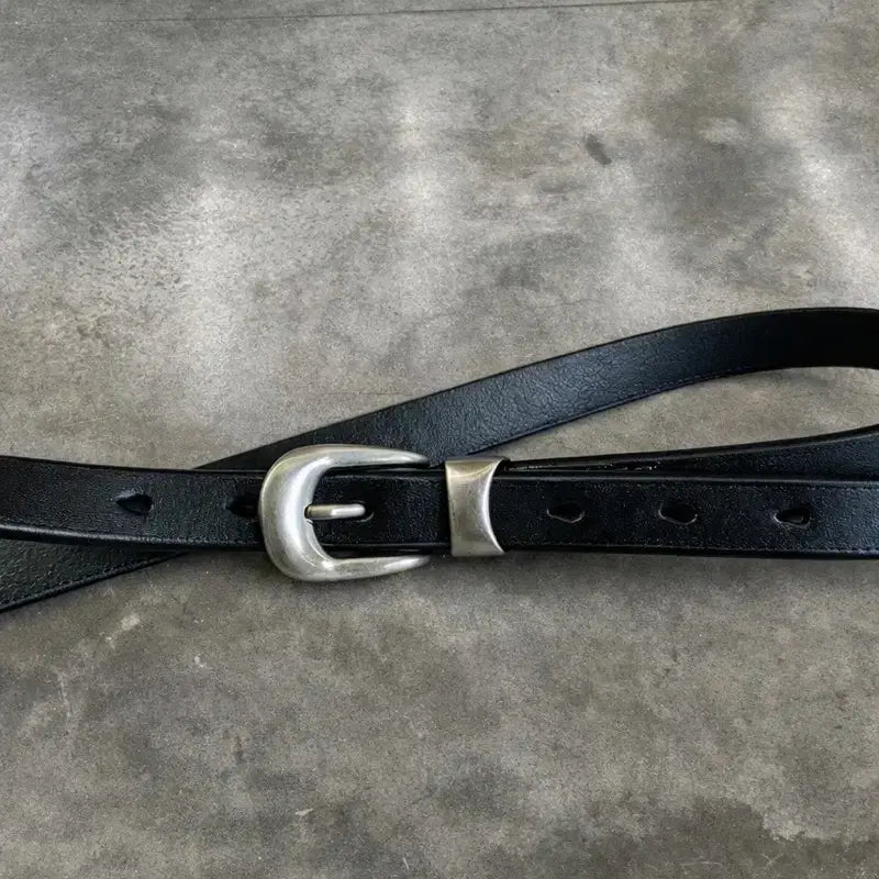 [BUNJANG] Vintage Slim Leather Belt / (2차재입고) 빈티지 2cm 소가죽벨트 프리미엄 풀그레인가죽