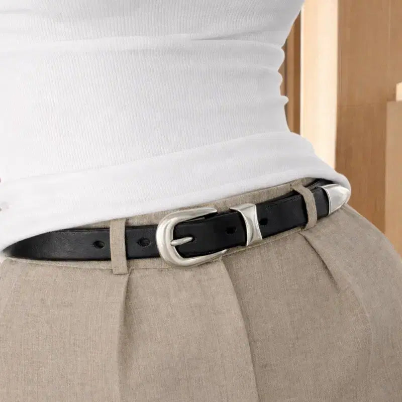 [BUNJANG] Vintage Slim Leather Belt / (2차재입고) 빈티지 2cm 소가죽벨트 프리미엄 풀그레인가죽