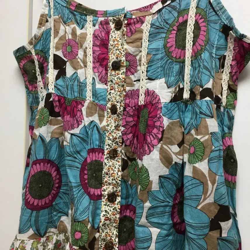 [BUNJANG] Vintage Mini Dress / 일본 빈티지 나시 미니원피스 모리걸 하구미 히피 플라워 꽃무늬 지구네