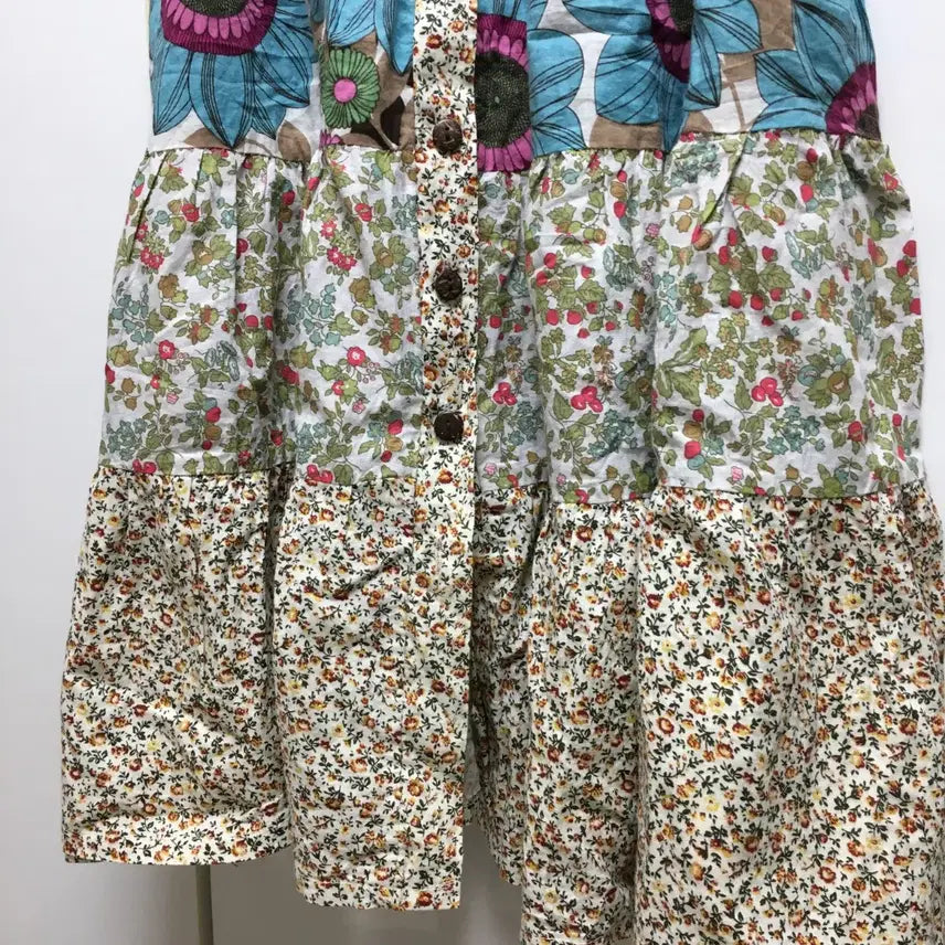 [BUNJANG] Vintage Mini Dress / 일본 빈티지 나시 미니원피스 모리걸 하구미 히피 플라워 꽃무늬 지구네