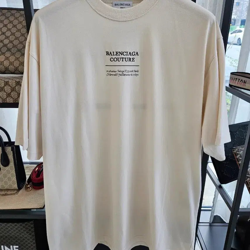 [BUNJANG] Balenciaga Couture Embroidered T-Shirt Ivory / [정품/새상품] 발렌시아가 꾸뛰르 자수 반팔 티셔츠 XS사이즈 아이보리