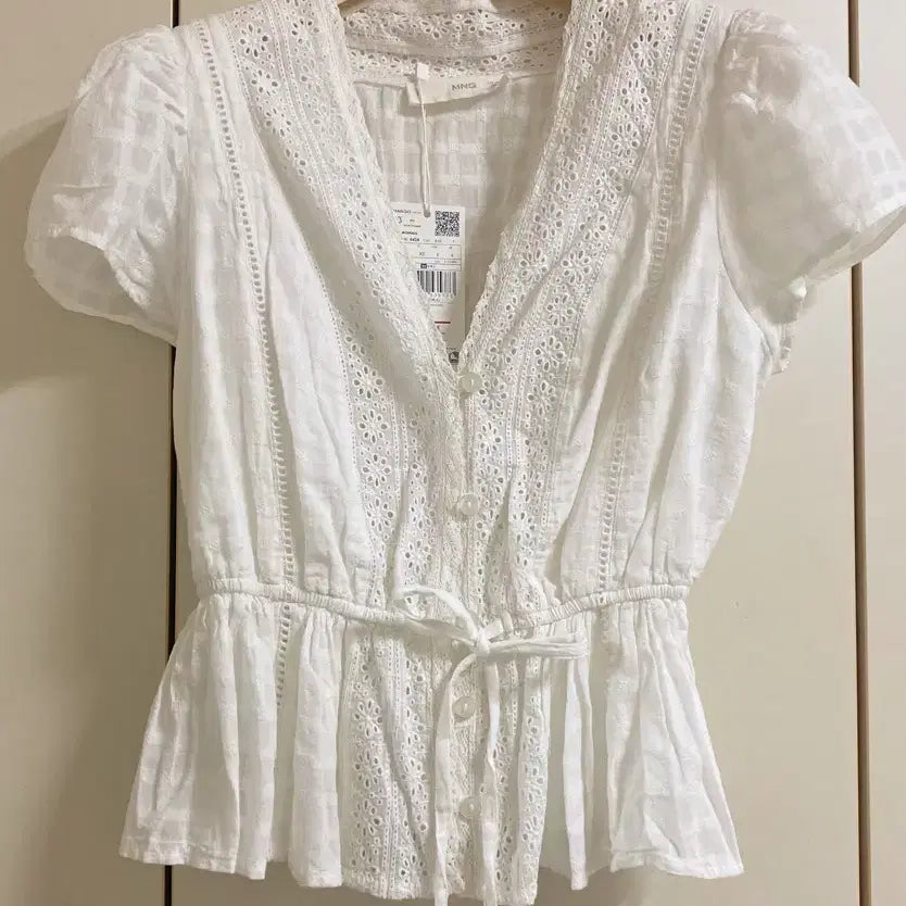 [BUNJANG] Mango White Lace Blouse XS / 망고 화이트 레이스 블라우스 xs 새상품