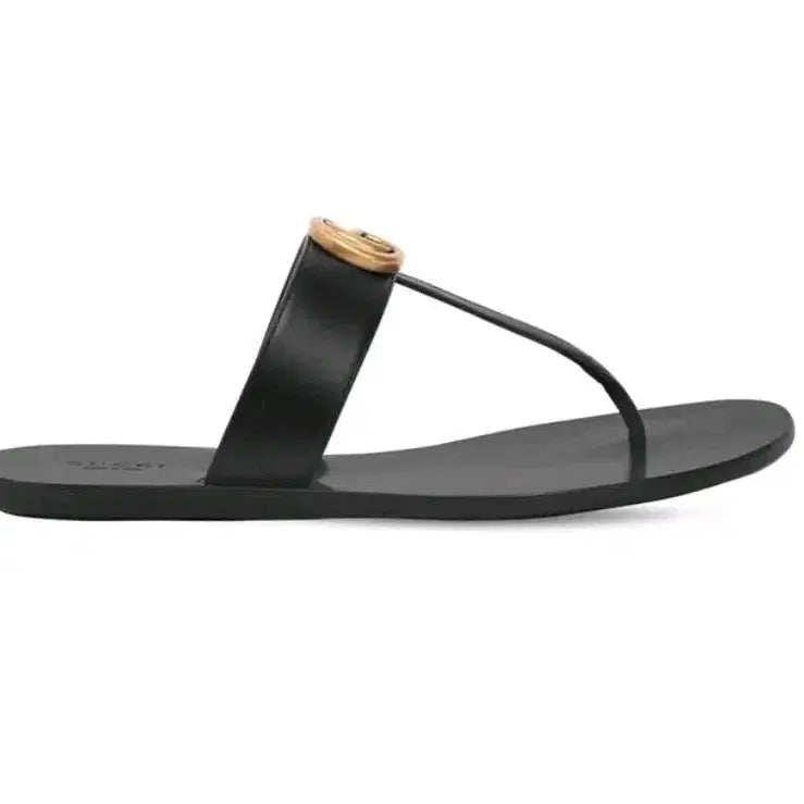 [BUNJANG] Gucci GG Marmont T-Strap Sandals Black / 구찌 GG 마몽 T스트랩 샌들 블랙