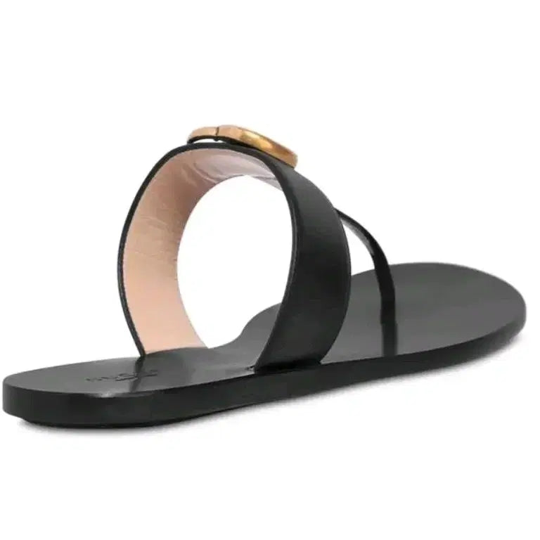 [BUNJANG] Gucci GG Marmont T-Strap Sandals Black / 구찌 GG 마몽 T스트랩 샌들 블랙