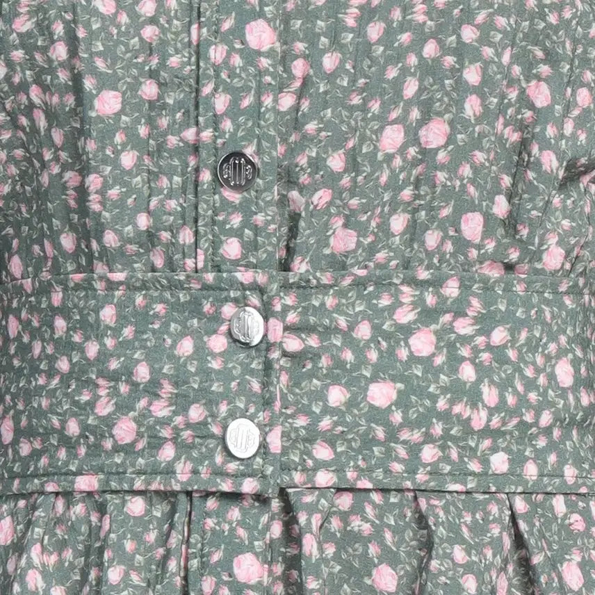 [BUNJANG] Maje Rose Button Mini Dress / Maje 마쥬 볼륨 슬리브 미니 드레스 로즈 버튼