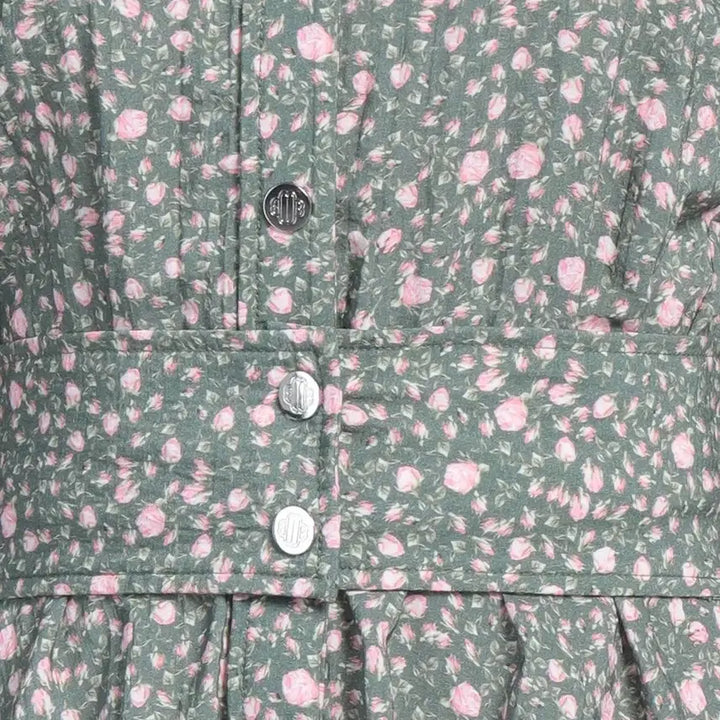 [BUNJANG] Maje Rose Button Mini Dress / Maje 마쥬 볼륨 슬리브 미니 드레스 로즈 버튼