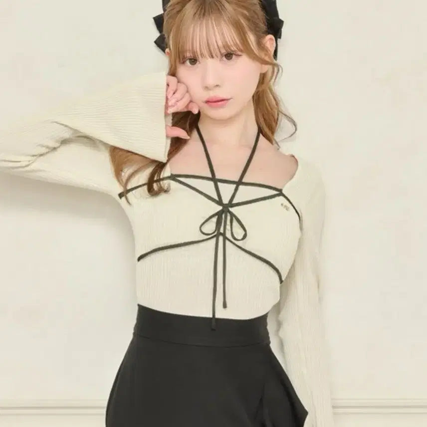 [BUNJANG] Apres Jour Front Ribbon Knit / apres jour 아프레쥬르 프론트 리본 디자인 니트 양산형 스나계