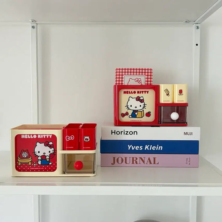 [BUNJANG] Kitty Desk Organizer Pen Holder / [정품/2종류] 키티 데스크 칸칸이 수납함 연필꽂이 정리함(새상품)